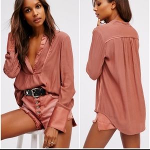 NEW Free People Free Bird Pinstripe Blouse Rare